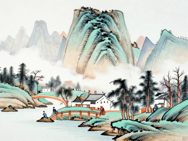 景德镇粉彩山水风景，创作技法与艺术魅力全解析