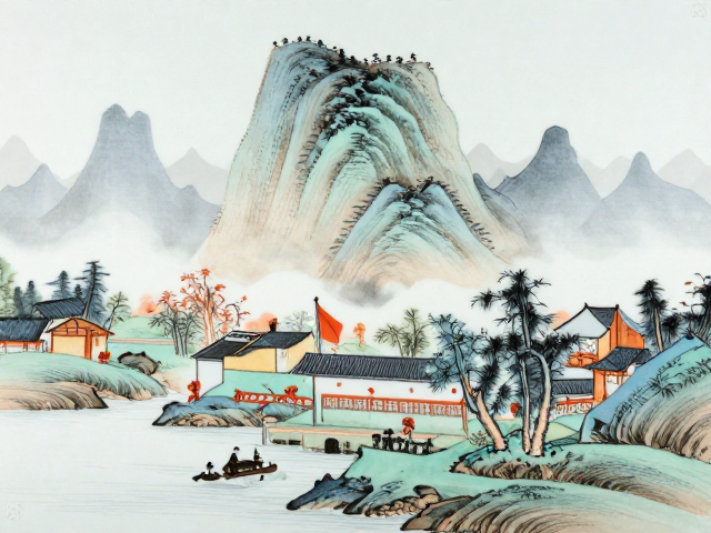 景德镇粉彩山水风景，创作技法与艺术魅力全解析