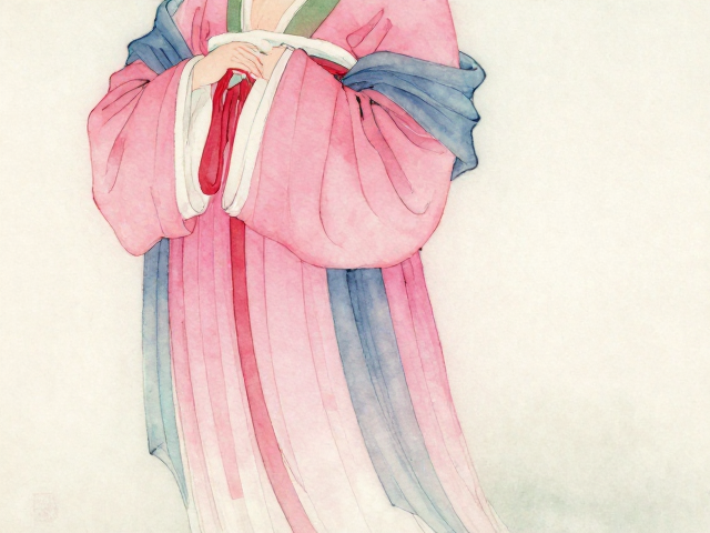 粉彩仕女点染技法，古韵人物画的色彩层次与创作细节解析