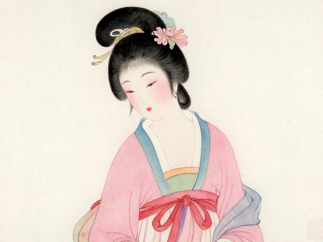 粉彩仕女点染技法，古韵人物画的色彩层次与创作细节解析
