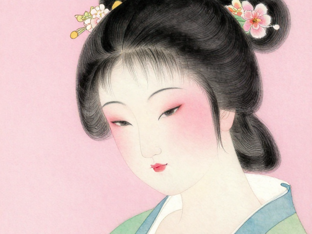 粉彩仕女点染技法，古韵人物画的色彩层次与创作细节解析