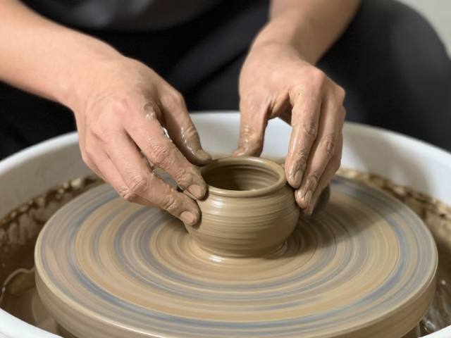泥条盘筑茶壶茶杯制作,转轮修整定型全解析