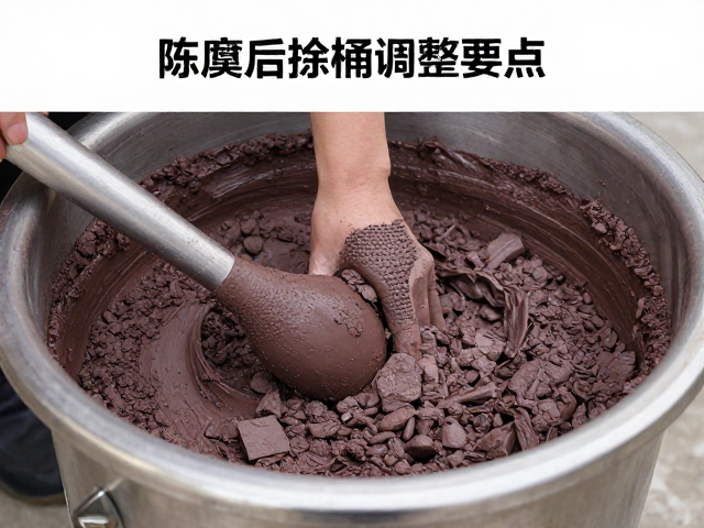 紫砂泥料陈腐后搅拌桶操作要点,含水率精准调整指南
