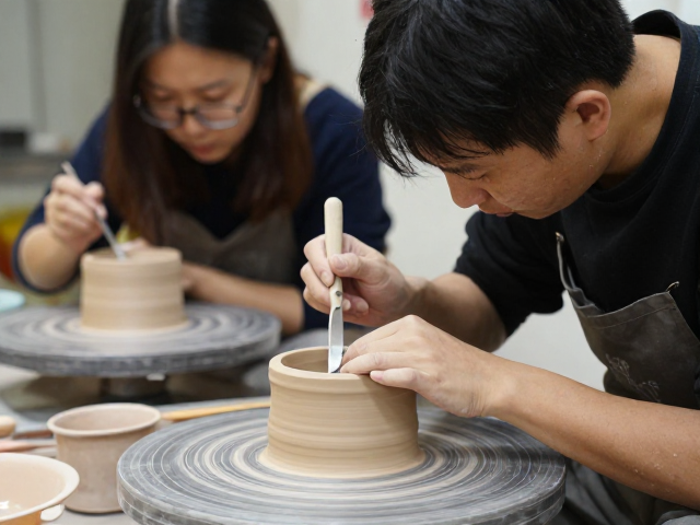干修坯工艺中的师徒制教学，修坯刀技法传承与实操技巧