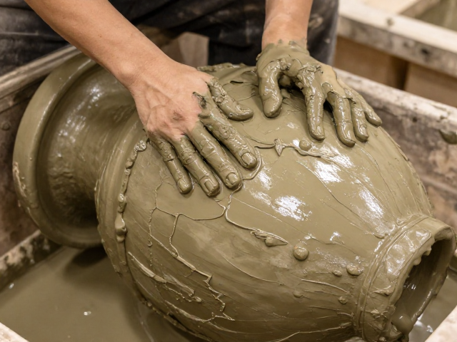 古代大件器物制作揭秘，泥浆粘接工艺与涂抹泥浆的核心技法