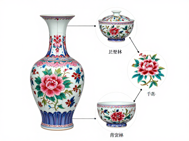 粉彩博古纹瓷器开片工艺解析，古韵与美学的完美融合