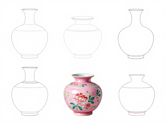 粉彩陈设瓷绘制,从白描线稿练习到工艺进阶指南