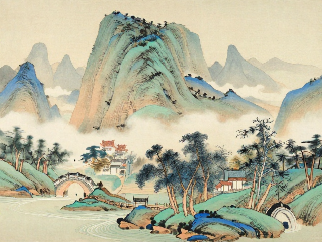 粉彩盖料山水风景绘制技法解析，传统工艺与艺术魅力全解