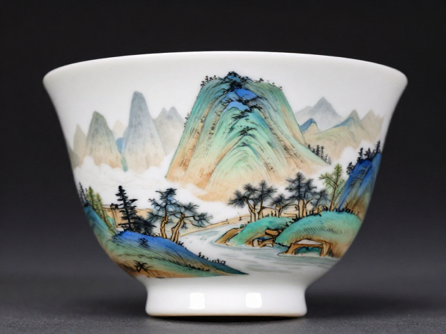 粉彩盖料山水风景绘制技法解析,传统工艺与艺术魅力全解