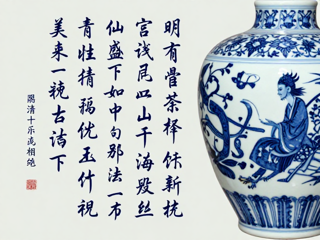 明清官窑鼎盛下的青花绘制工艺,书法与绘画的完美融合