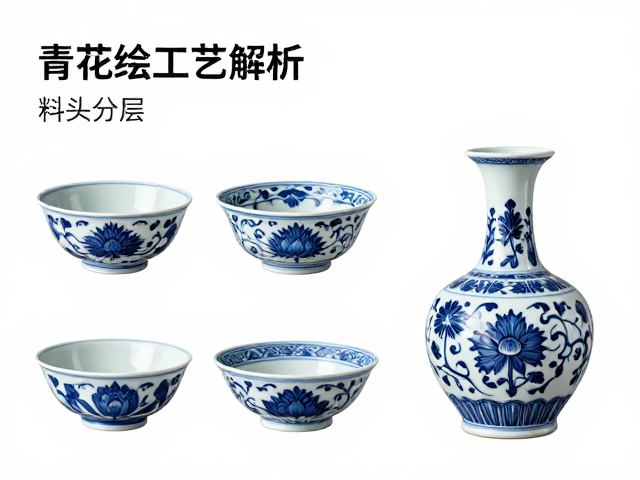 青花绘制工艺解析，料头运用与陈设瓷艺术之美