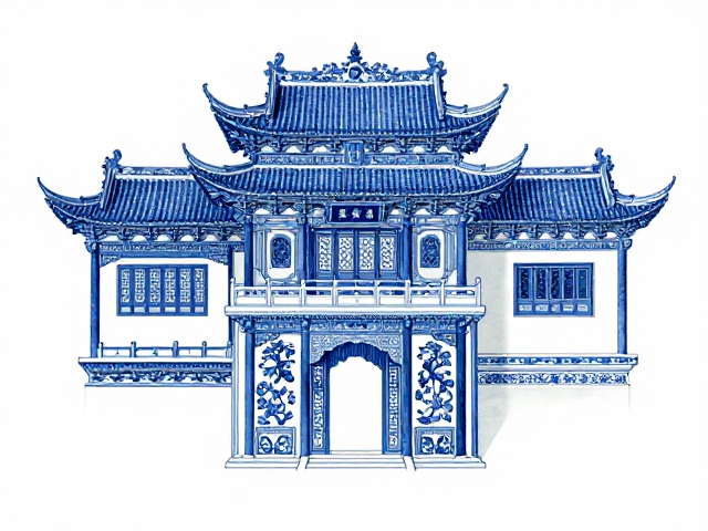 青花博古纹建筑装饰瓷，绘制工艺解析与美学价值