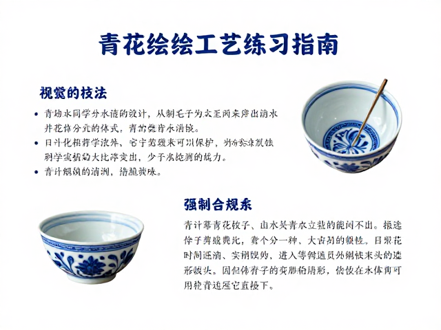 景德镇陶瓷大学分水技法，青花绘制工艺练习指南