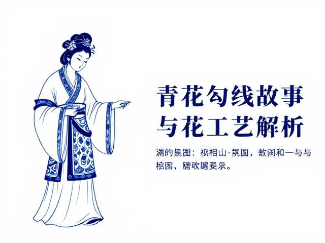 青花勾线技法解析，笔尖勾勒的人物故事与绘制工艺之美