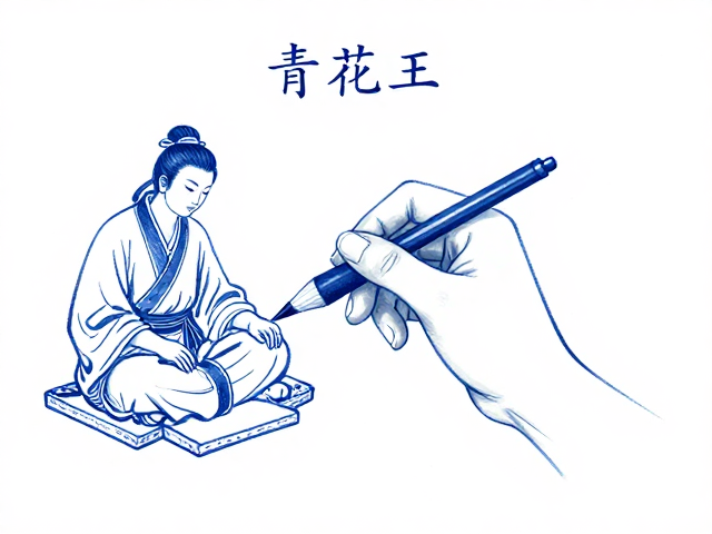 青花勾线技法解析，笔尖勾勒的人物故事与绘制工艺之美