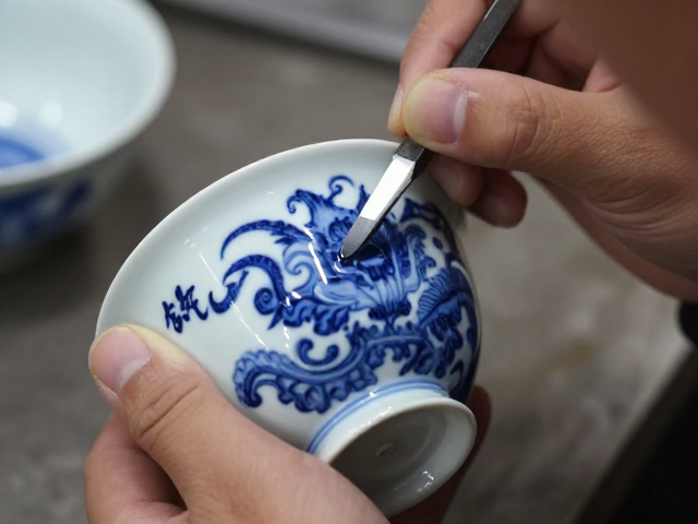 青花绘制工艺解析,料头处理与彩绘后施透明釉的关键步骤