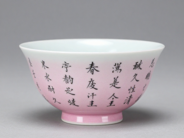 粉彩瓷器书法题字养护，忌强酸强碱清洗，专业绘制工艺解析