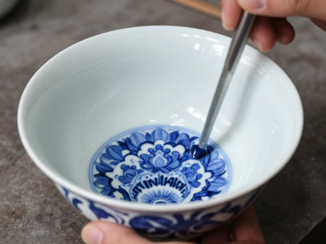 青花绘制工艺解析,彩绘后施透明釉与料头关系