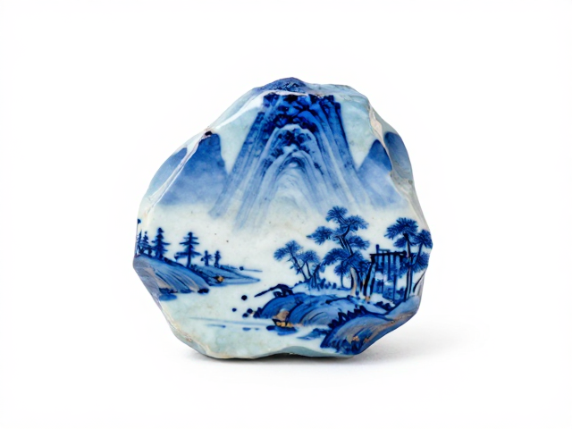 青花山水绘制工艺,天然矿物颜料绘就绝美风景