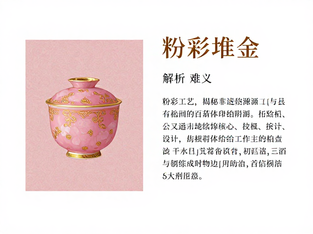 粉彩堆金工艺解析，层次分明之美，揭秘非遗绘制技法与艺术价值