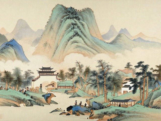粉彩山水古朴厚重，传统工艺绘就绝美意境