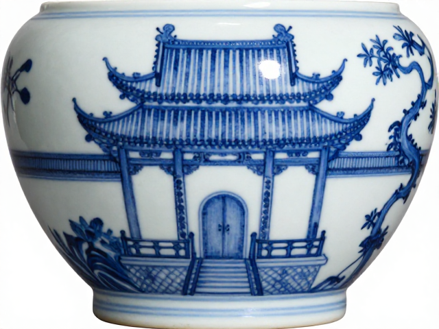 青花绘制工艺解析，建筑装饰瓷的含蓄典雅艺术表现