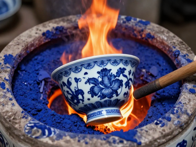元代青花成熟期，高温一次烧成与青花绘制工艺解析