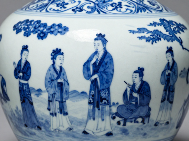 青花陈设瓷艺术，笔尖上的人物故事，解码传统绘制工艺之美