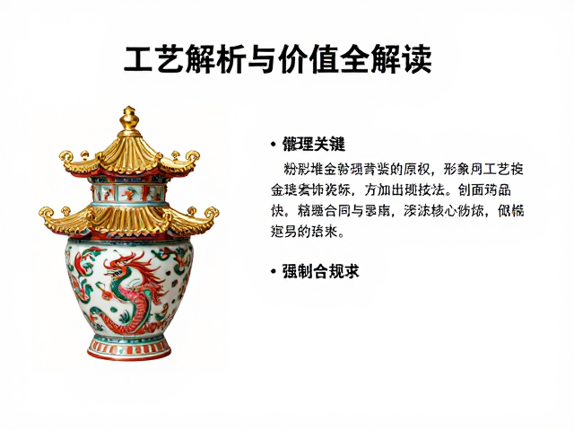 粉彩堆金建筑装饰瓷，工艺解析与历史价值全解读