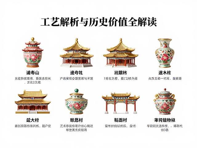粉彩堆金建筑装饰瓷，工艺解析与历史价值全解读