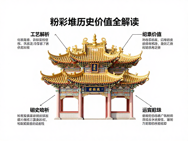 粉彩堆金建筑装饰瓷，工艺解析与历史价值全解读