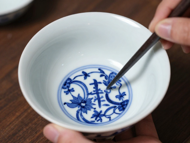 古彩青花绘制工艺揭秘,彩绘后施透明釉的艺术魅力
