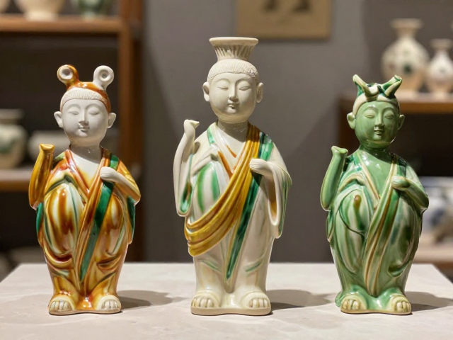 三彩艺术摆件粉彩绘制工艺详解，古韵与现代美学的完美融合