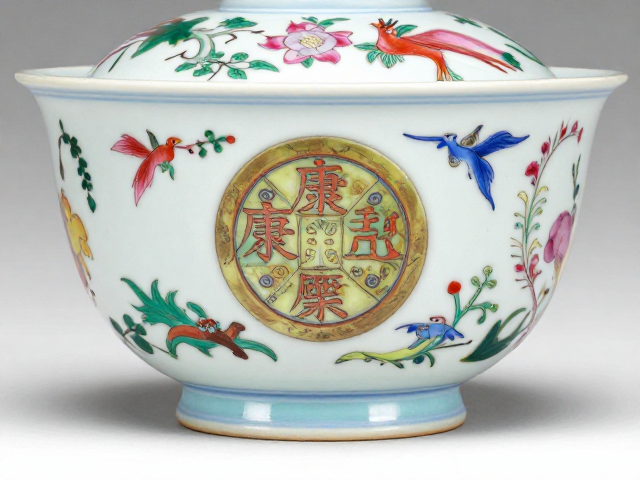 康熙五彩粉彩绘制工艺解析,高颜值艺术摆件选购指南