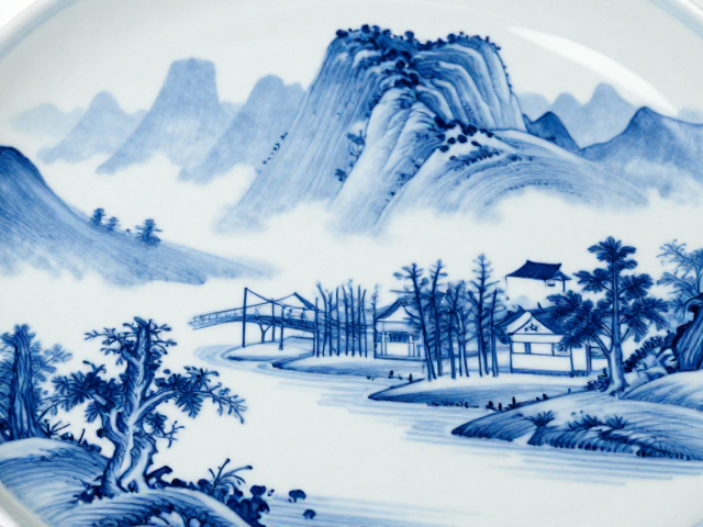 江西景德镇青花绘制工艺,山水风景入画的绝美艺术