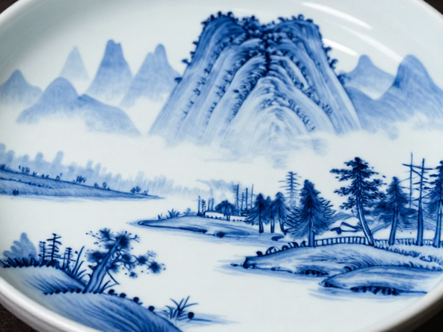 江西景德镇青花绘制工艺,山水风景入画的绝美艺术