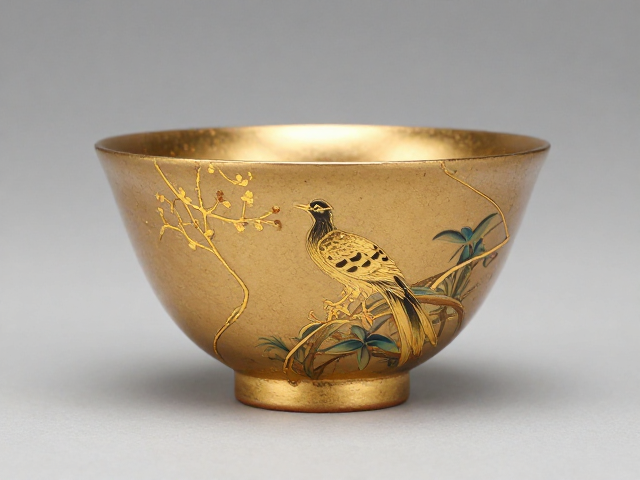 金缮工艺修复窑变绚丽花鸟盏，古法重现东方美学