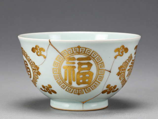 金缮修复开片瓷器,融入吉祥图案,寓意圆满新生