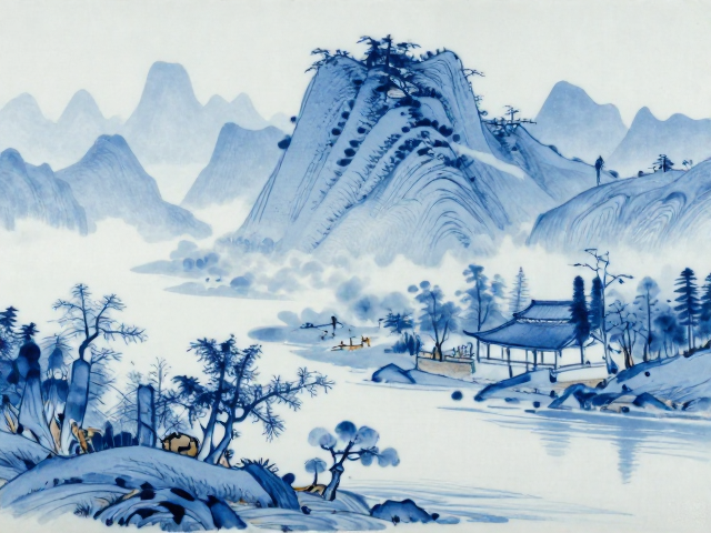 陕西铜川青花山水绘制工艺详解，传统技法与艺术魅力
