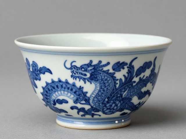 青花绘制工艺与新彩釉下结合，高岭土胎体铸就极致美学