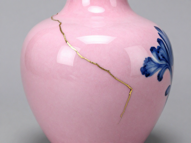 金缮工艺修复粉彩青花淡雅瓷器,重塑残缺之美
