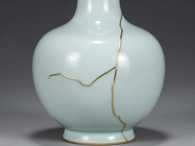 金缮工艺修复粉彩青花淡雅瓷器,重塑残缺之美