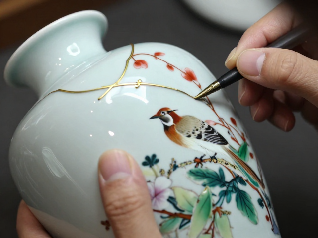 金缮修复宋代五大名窑花鸟瓷,古韵新生与艺术价值解析