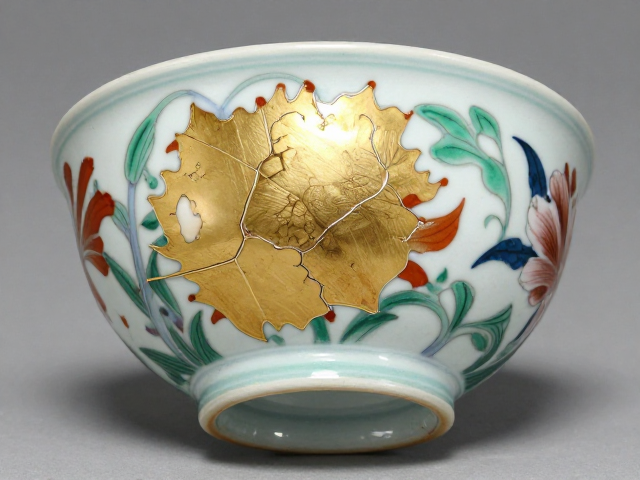 金缮工艺二进宫，釉下彩与釉上彩结合修复，重现古瓷绝美光泽