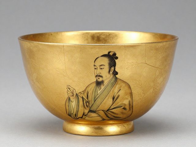 名家手绘金缮工艺，刻划花立体感强，收藏级高价瓷器鉴赏