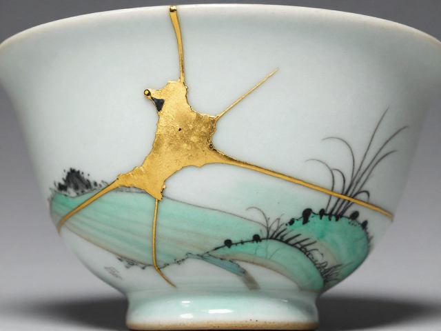 金缮工艺融合粉彩画工，古瓷修复与艺术再生的视觉盛宴