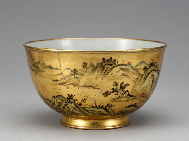 金缮工艺修复古董瓷器，山水纹拍价极高，揭秘修复背后的价值逻辑