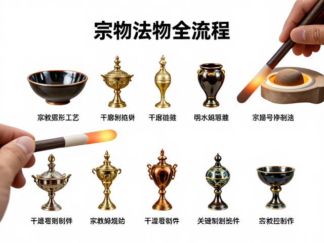 干磨抛光与浸釉工艺解析,宗教法器制作全流程指南