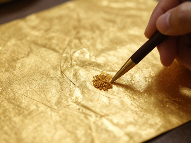 金缮修复教程，金箔与金粉涂抹技巧，传承传统工艺之美
