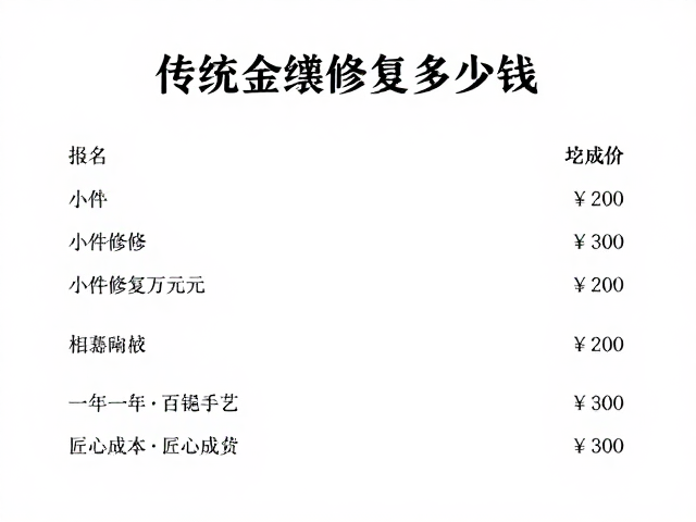 传统金缮修复多少钱？小件修复数百元，揭秘手工艺人匠心报价